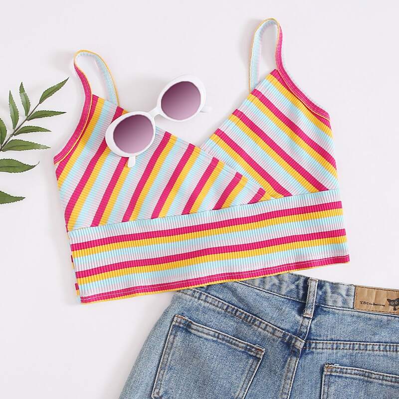 

Striped Wrap Cami, Multicolor