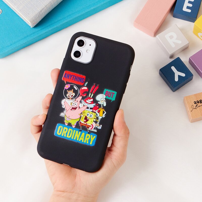 

ROMWE X SpongeBob iPhone Case, Black