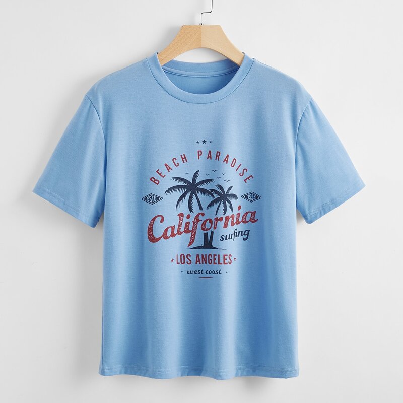 

Letter Graphic Tee, Blue