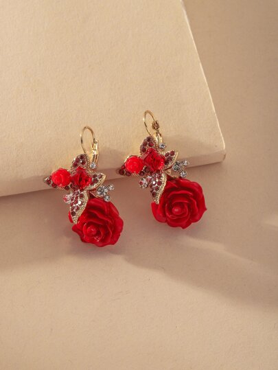 Andkiss Floral Charm Drop Earrings