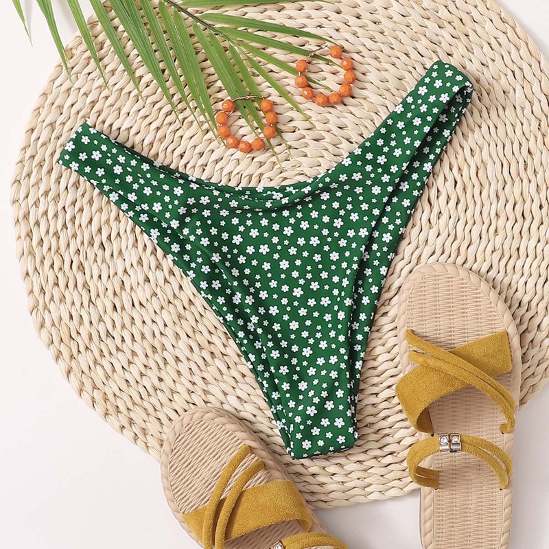 

Ditsy Floral High Cut Bikini Panty, Green