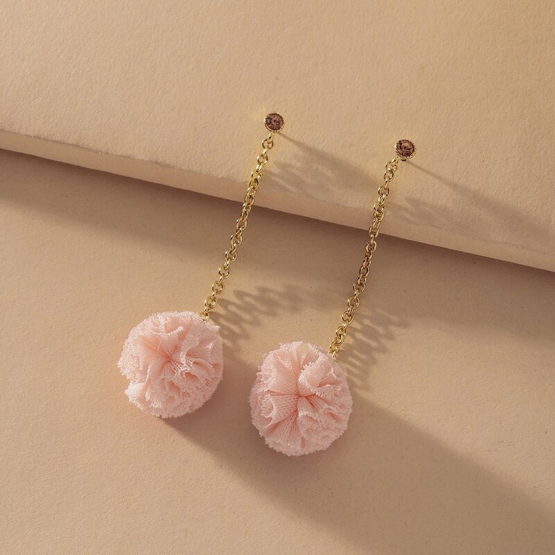 

Floral Charm Drop Earrings, Pink