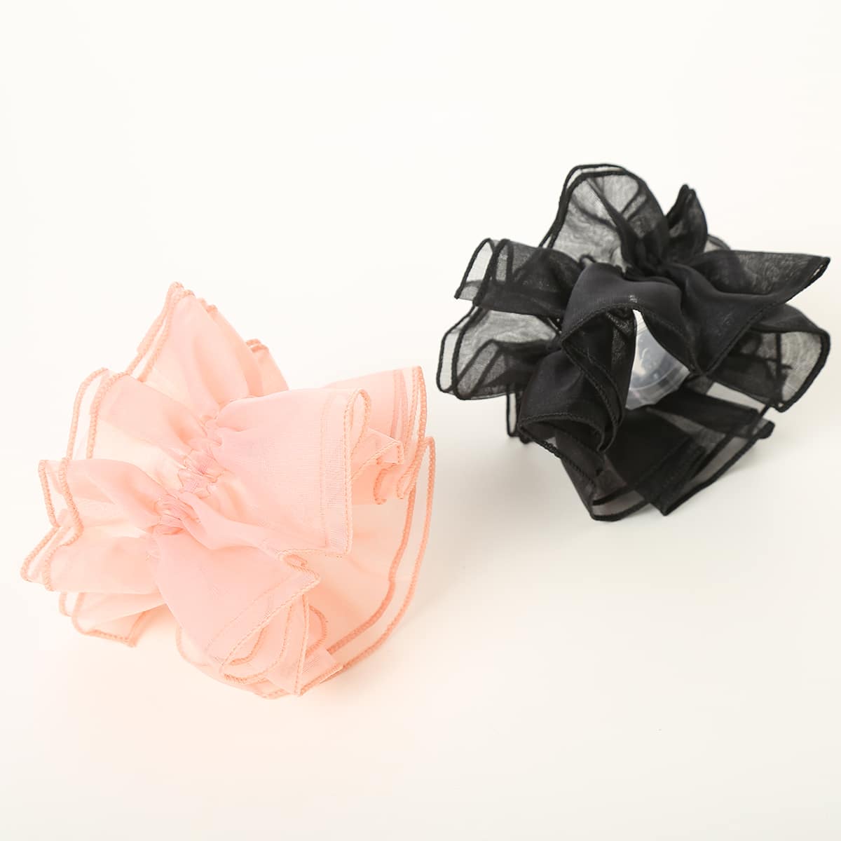 

2pcs Colorful Chiffon Scrunchie, Multicolor