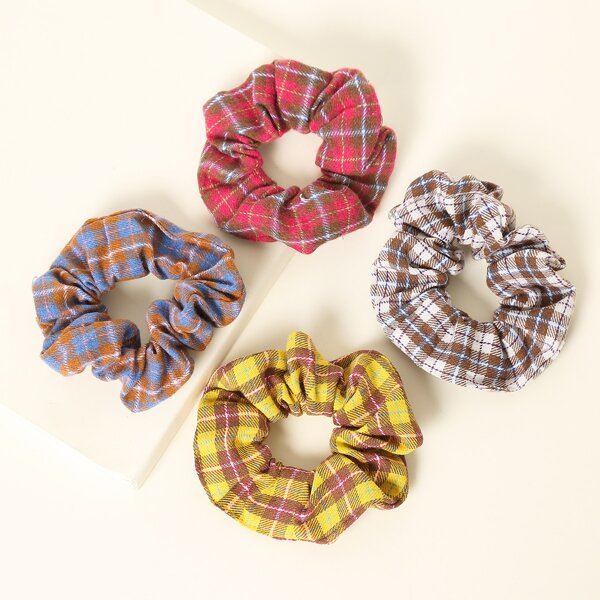 

4шт повязка для волос в клетку, Многоцветный
