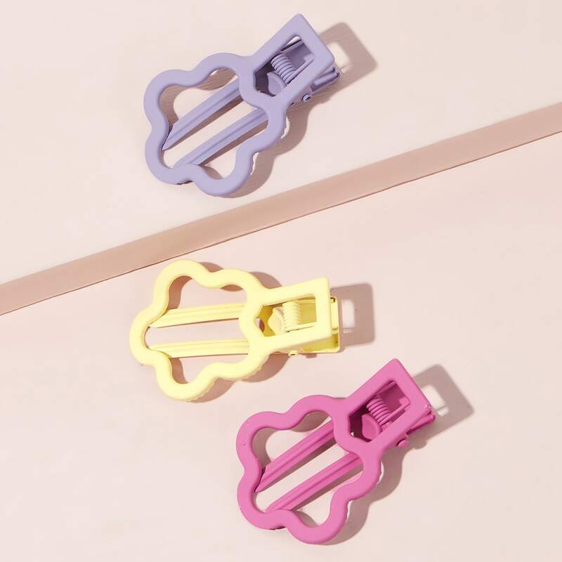 

3pcs Floral Hair Clip, Multicolor