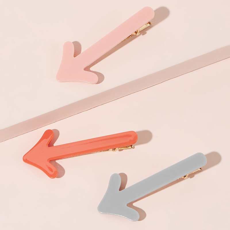 

3pcs Arrow Hair Clip, Multicolor