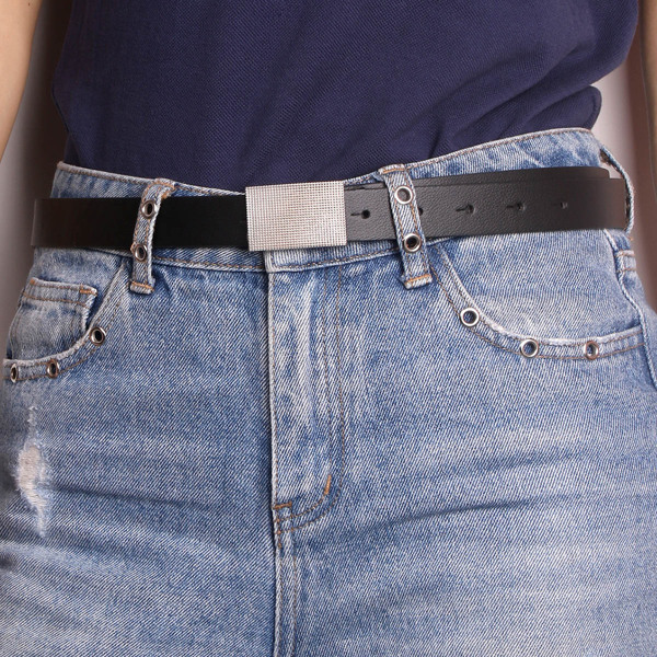 

Square Buckle Belt, Black