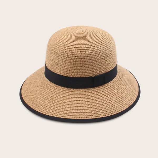 

Соломенная шляпа с декором, Хаки