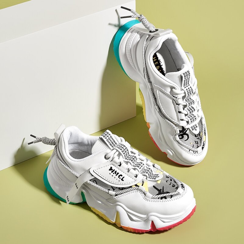 

Letter Graphic Chunky Sneakers, White