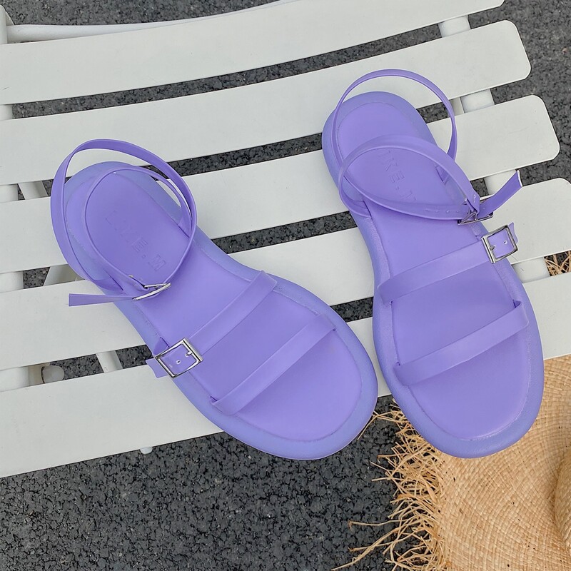 

Buckle Strap Wide Fit Sandals, Purple