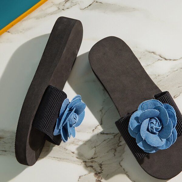 

Flower Decor Sliders, Black