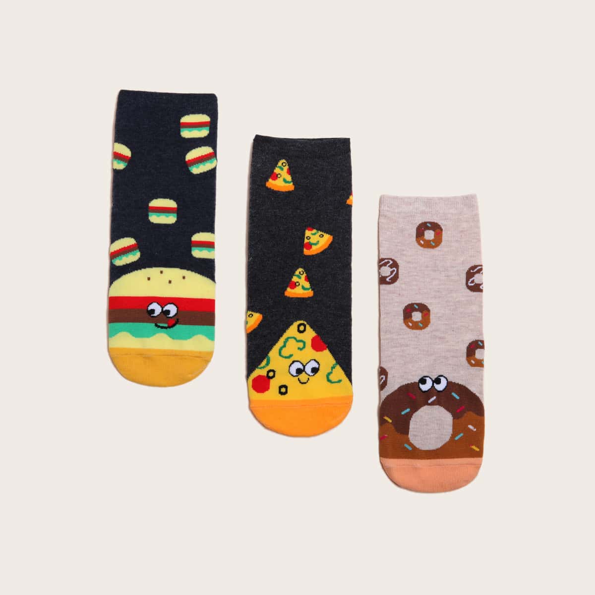 

3pairs Cartoon Graphic Socks, Multicolor