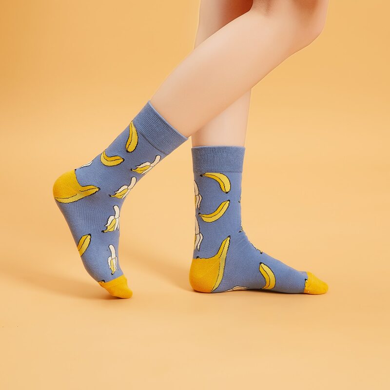 

Banana Pattern Socks, Blue