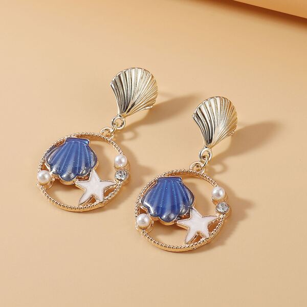 

Shell Drop Earrings, Gold