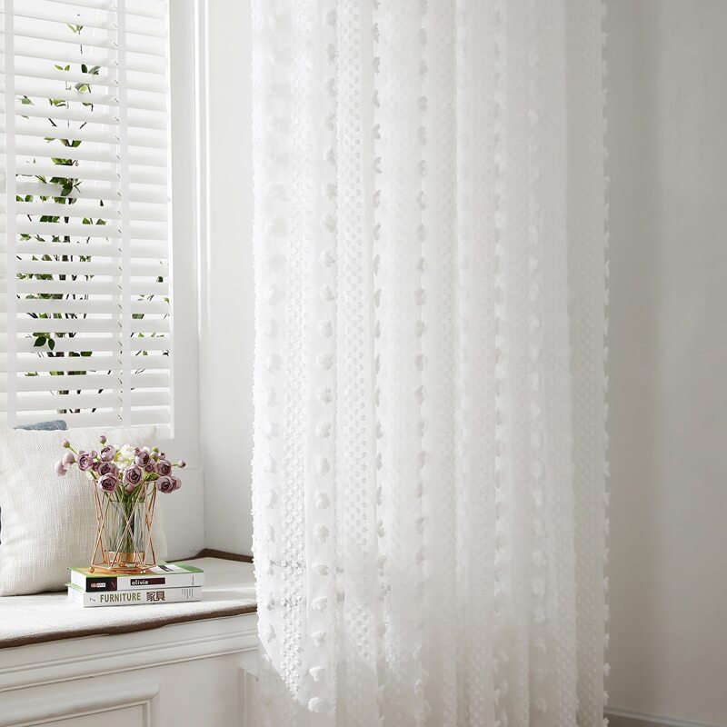 

1pc Solid Curtain, White