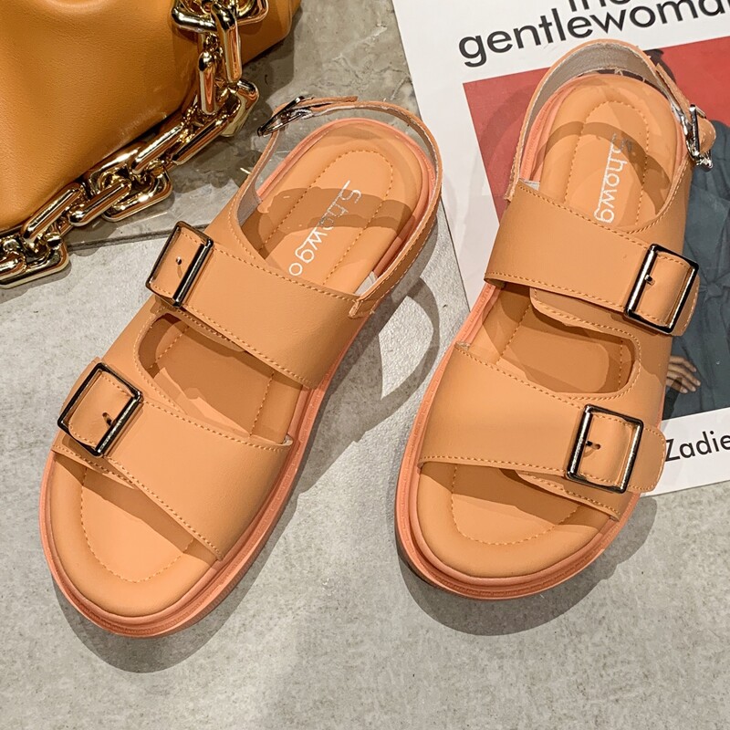 

Buckle Slingback Sandals, Orange