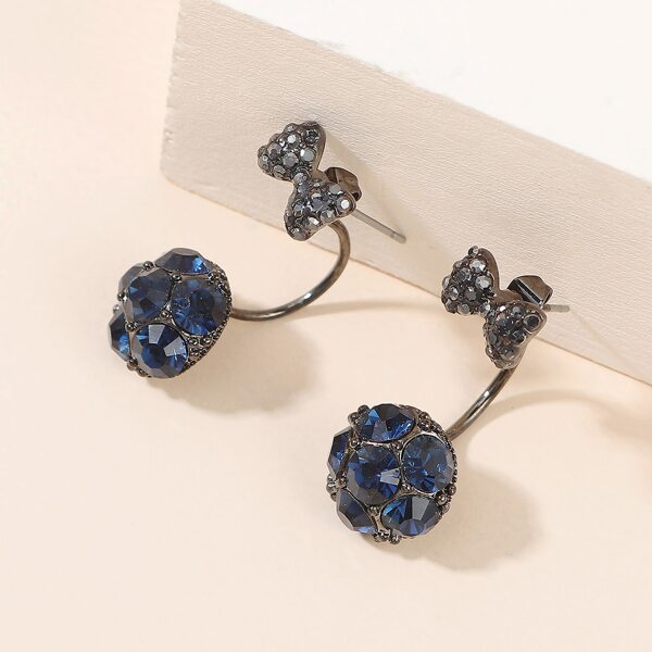 

Rhinestone Bow Earrings, Black