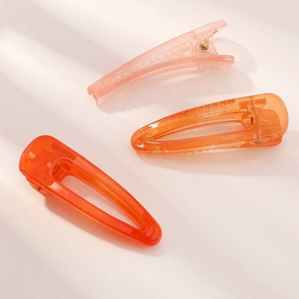 

3pcs Simple Hair Clip, Multicolor