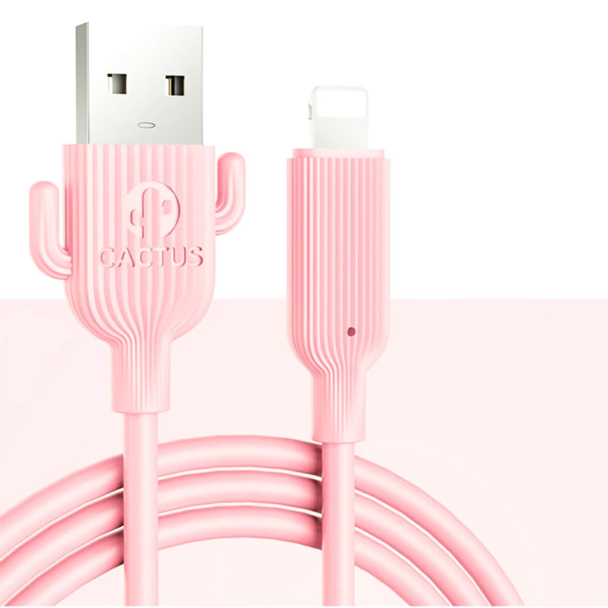 

1pc Silicone iPhone Cable, Pink