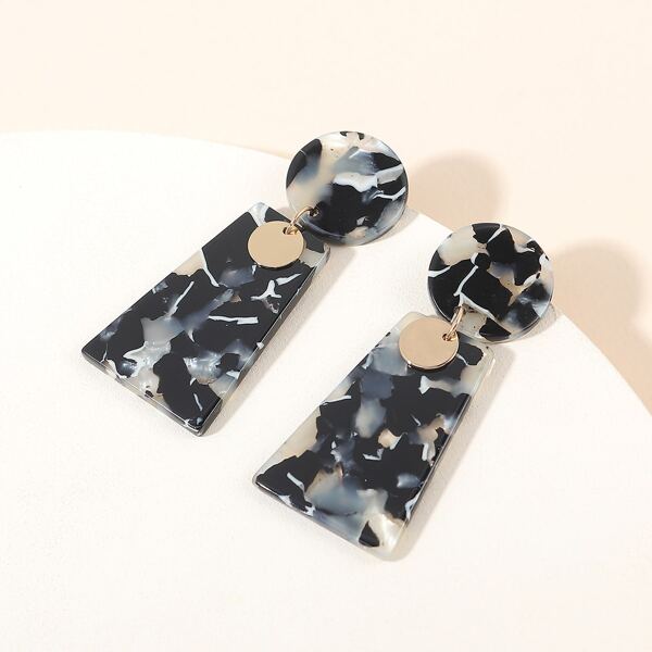 

Geo Long Drop Earrings, Multicolor