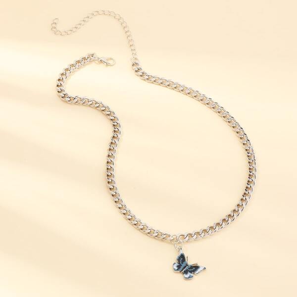 

Butterfly Charm Necklace, Silver