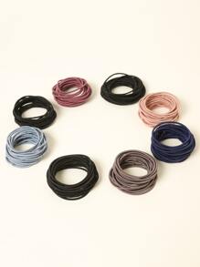 200入組簡約素色髮圈 - 彩色 - 查看 2