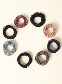 200入組簡約素色髮圈 - 彩色 - 查看 4
