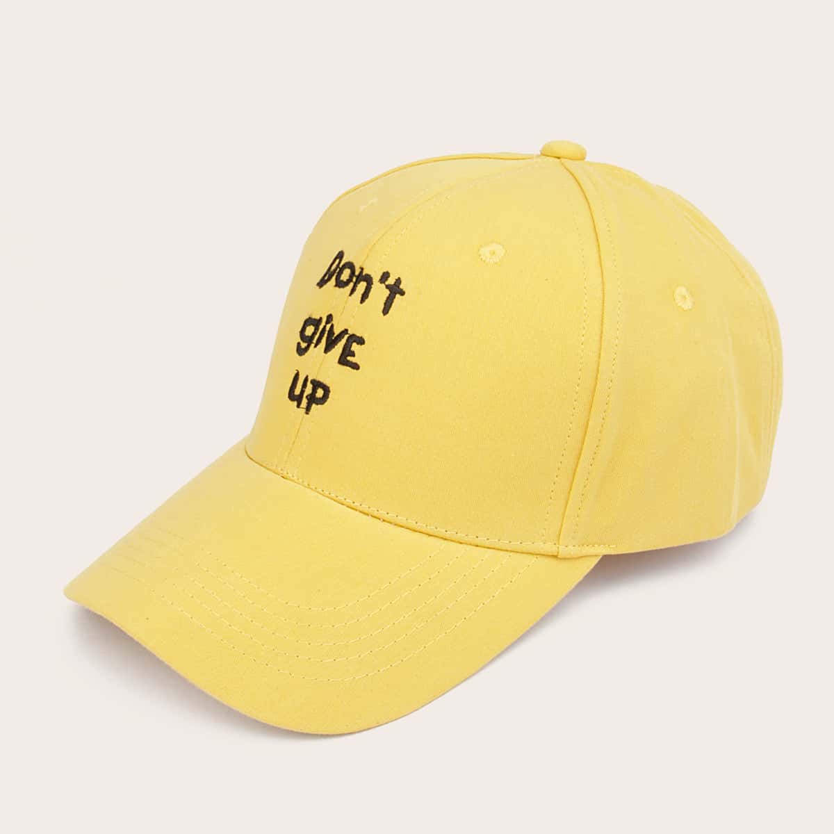 

Guys Slogan Embroidery Baseball Cap, Yellow