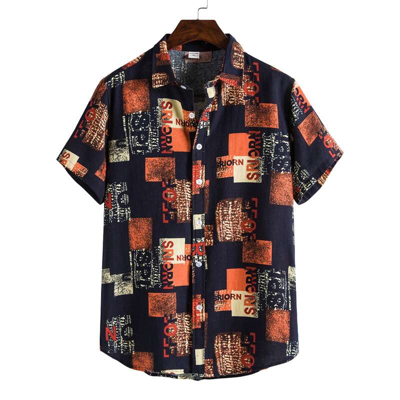 

Men Patchwork And Letter Graphic Shirt, Multicolor