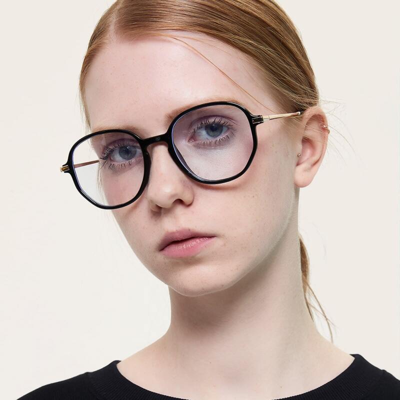 

Round Frame Sunglasses, Black
