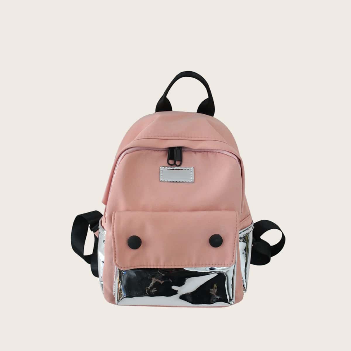 

Metallic Pocket Backpack, Pink
