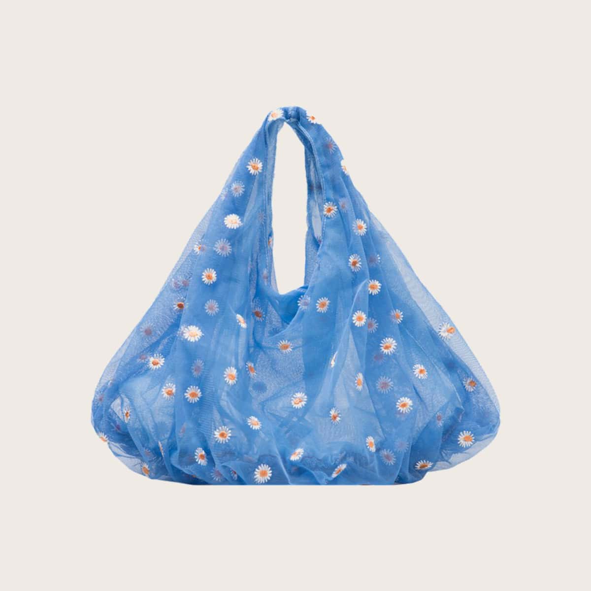 

Daisy Mesh Tote Bag, Blue