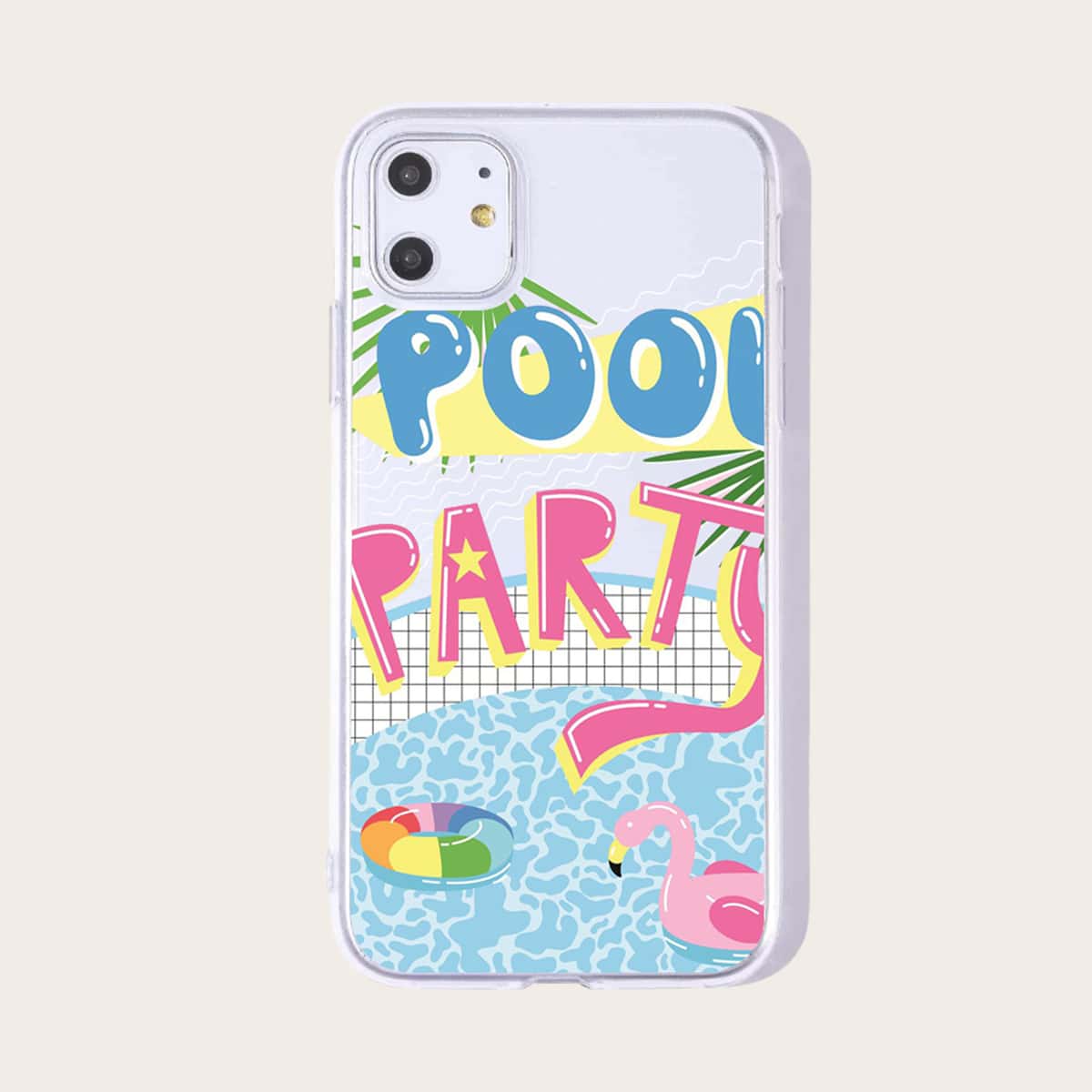 

1pc Letter Graphic iPhone Case, Multicolor