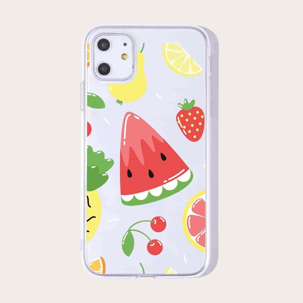 

1pc Watermelon Print iPhone Case, Clear