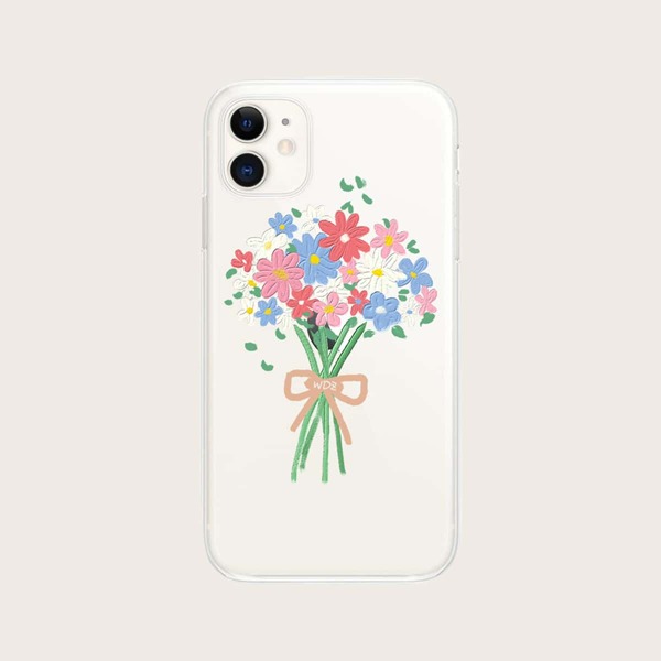 

1pc Flower Print iPhone Case