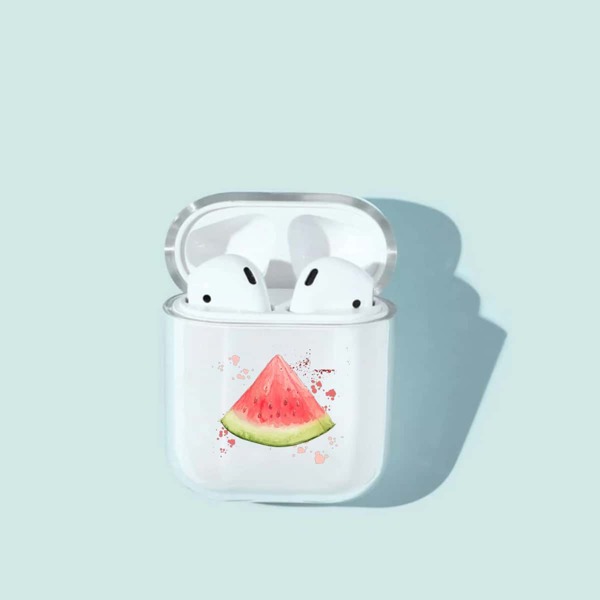 

1шт Прозрачный чехол для AirPods с арбузным принтом