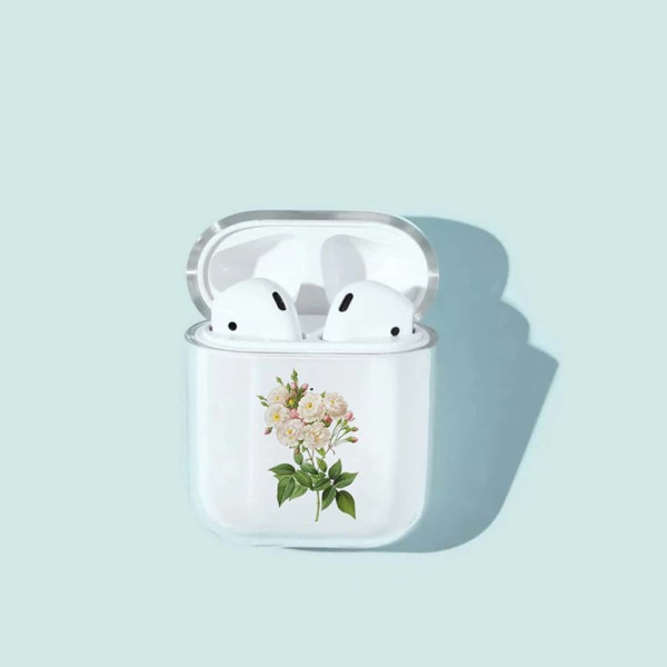 

Прозрачный чехол для AirPods с цветочным принтом 1шт