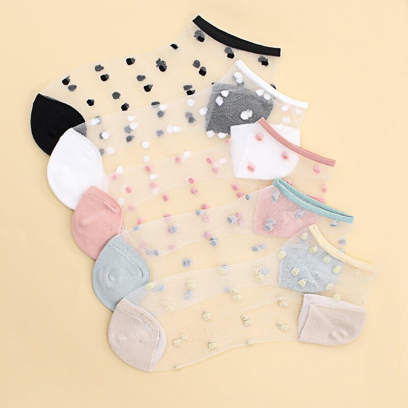 

5pairs Dot Pattern Socks, Multicolor