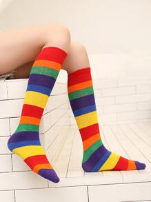 小女童彩虹條紋襪子 - 彩色 - 查看 2