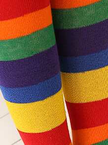 小女童彩虹條紋襪子 - 彩色 - 查看 3