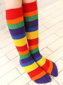 小女童彩虹條紋襪子 - 彩色 - 查看 4