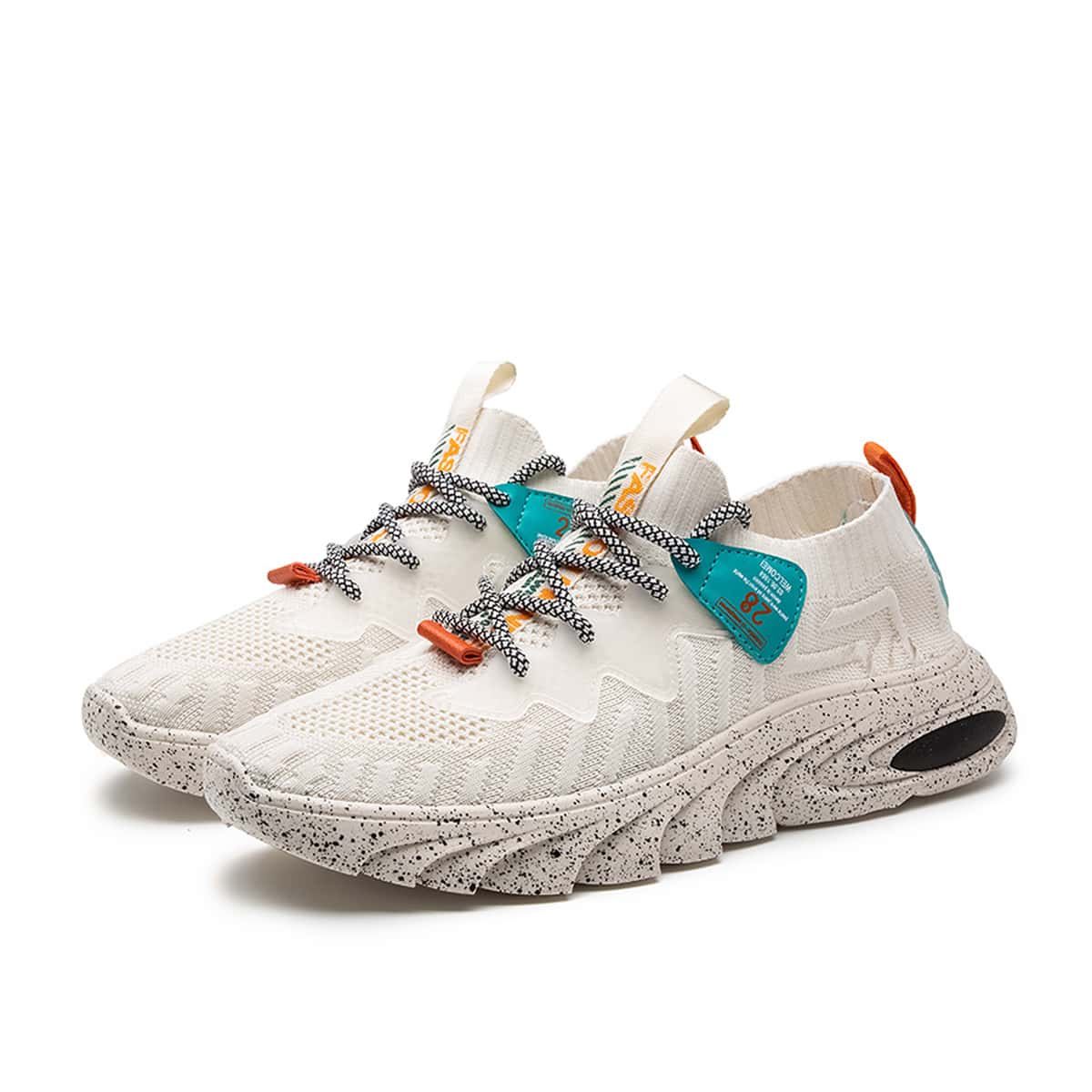 

Guys Lace-up Front Knit Sneakers, Beige