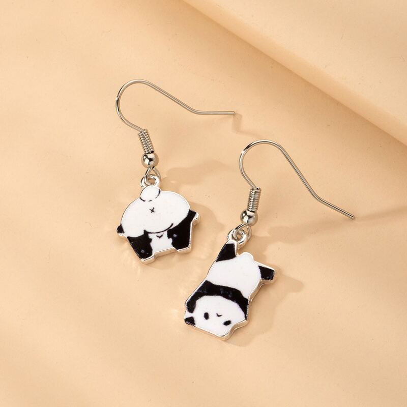 

Panda Decor Drop Earrings, Black and white