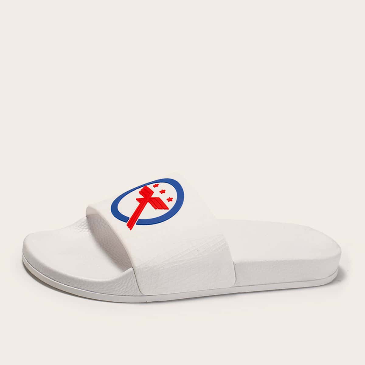 

Guys Open Toe Sliders, White
