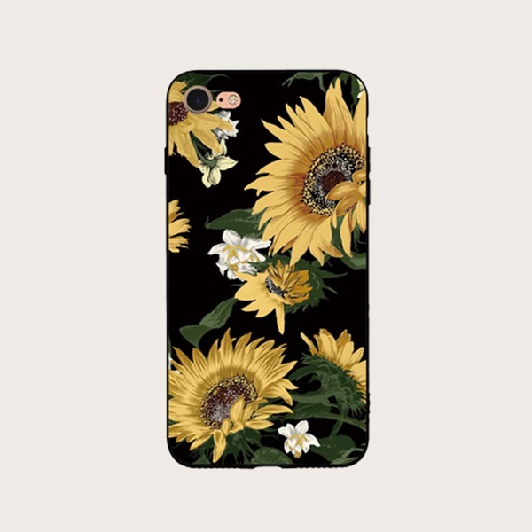 

1pc Sunflower Print iPhone Case, Multicolor