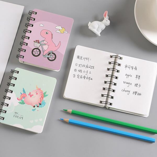 

1pc Cartoon Cover Random Coil Notebook, Multicolor