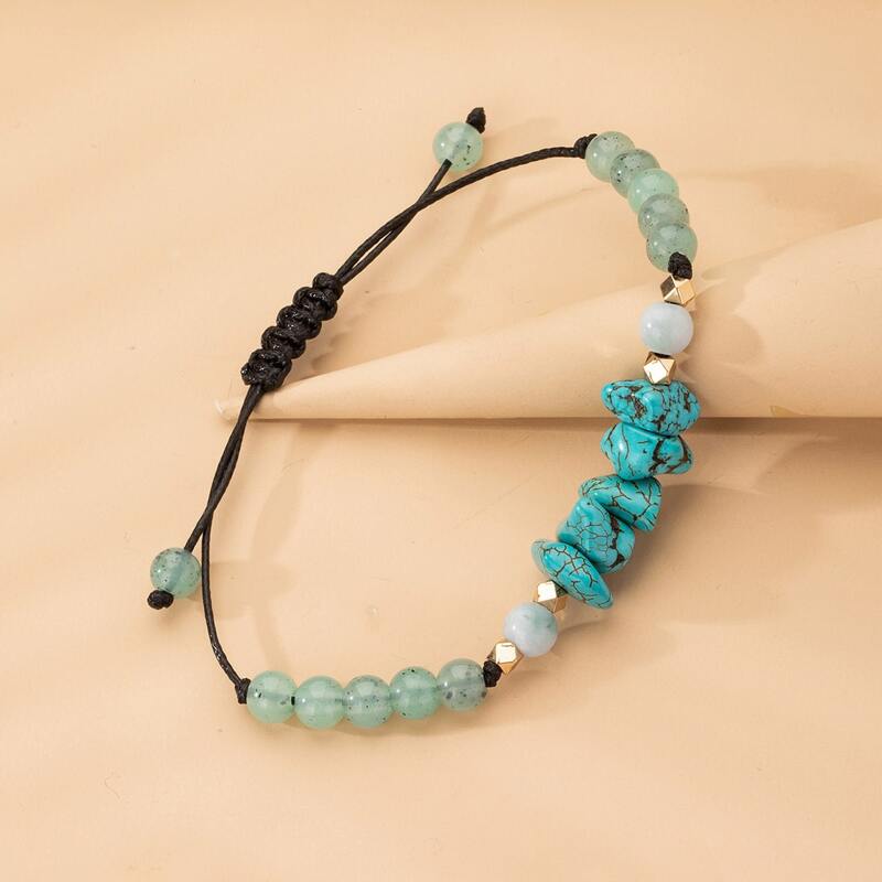 

Stone Decor Beaded Bracelet, Green