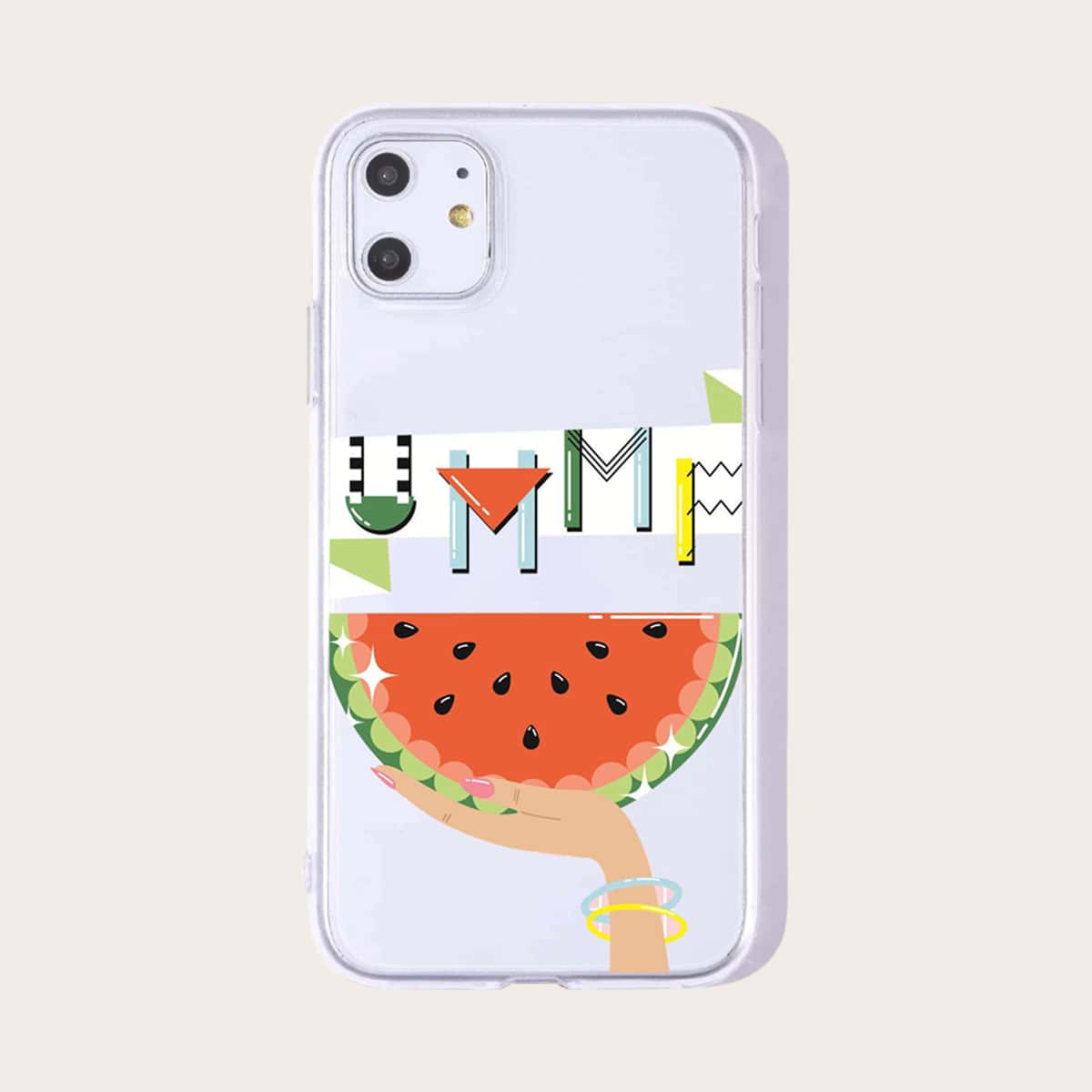 

1pc Cartoon Graphic iPhone Case, Multicolor