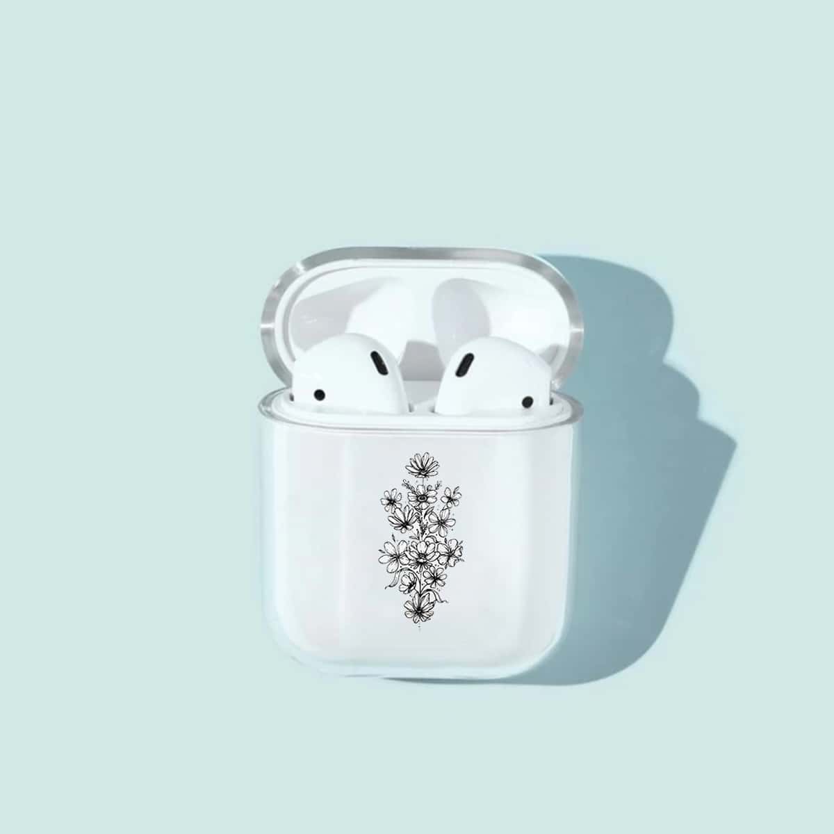 

1pc Flower Print AirPods Case