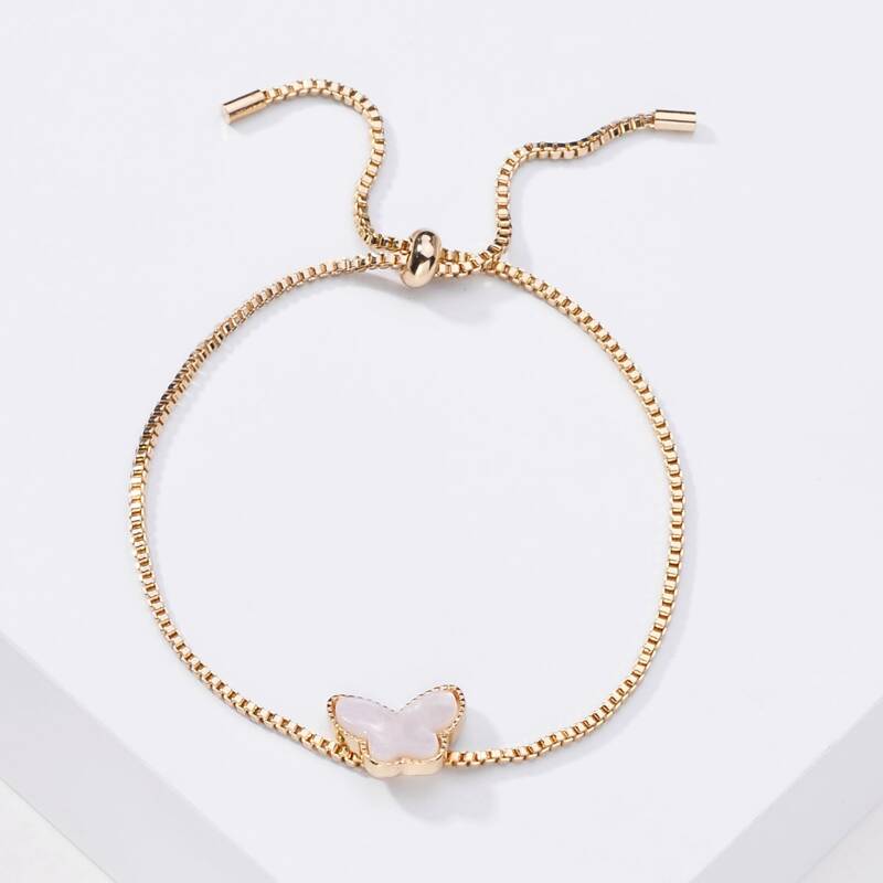 

Butterfly Detail Chain Bracelet, Gold
